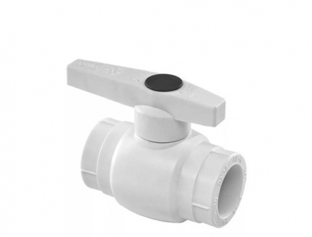 Кран шаровой полипропилен 20 мм OPTIMA (серый) металлический шар