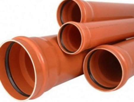 Труба для наружной канализации Ду 400х9.8мм SN4 L=3000 мм оранжевая, материал НПВХ/полипропилен