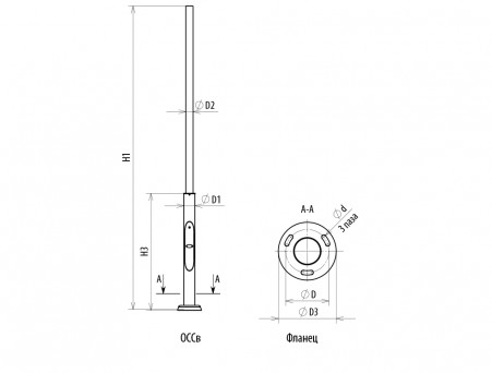 Опора стальная сварная трубчатая ОССв